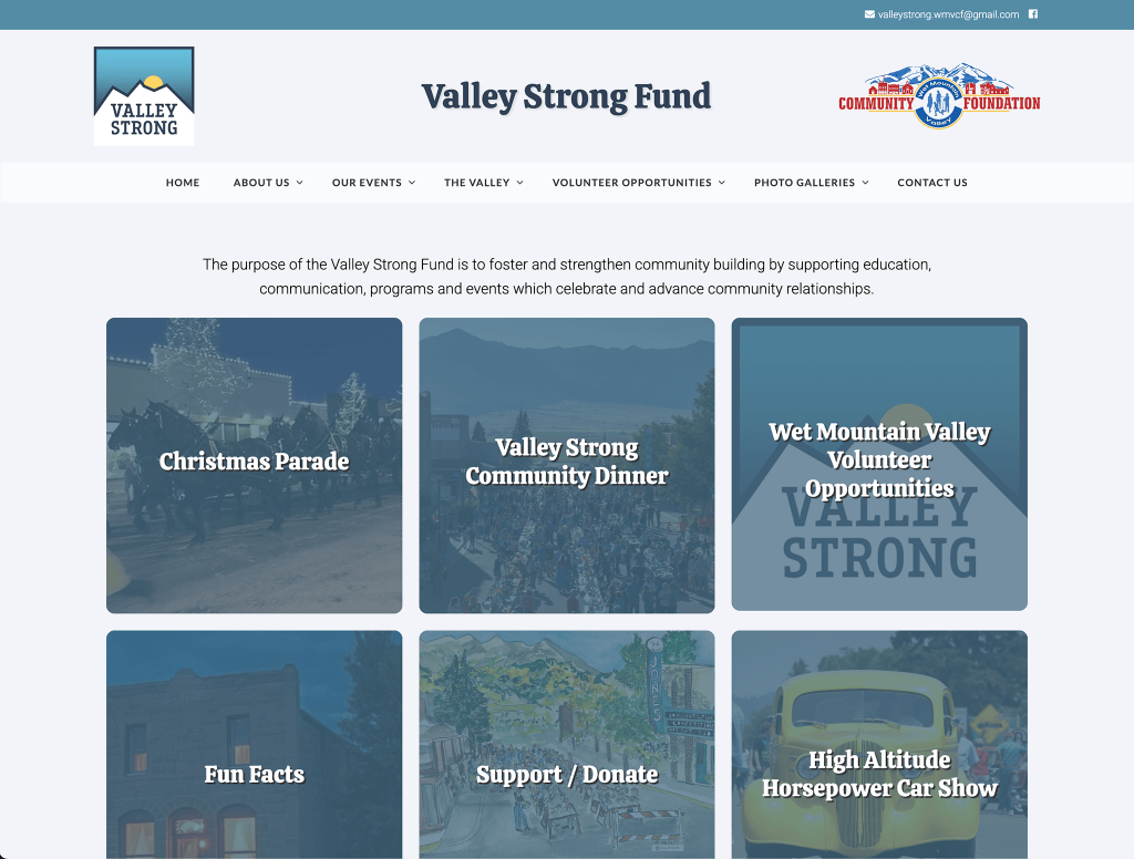 Valley Strong Fund Home Page - Wet Mountain Valley Colorado